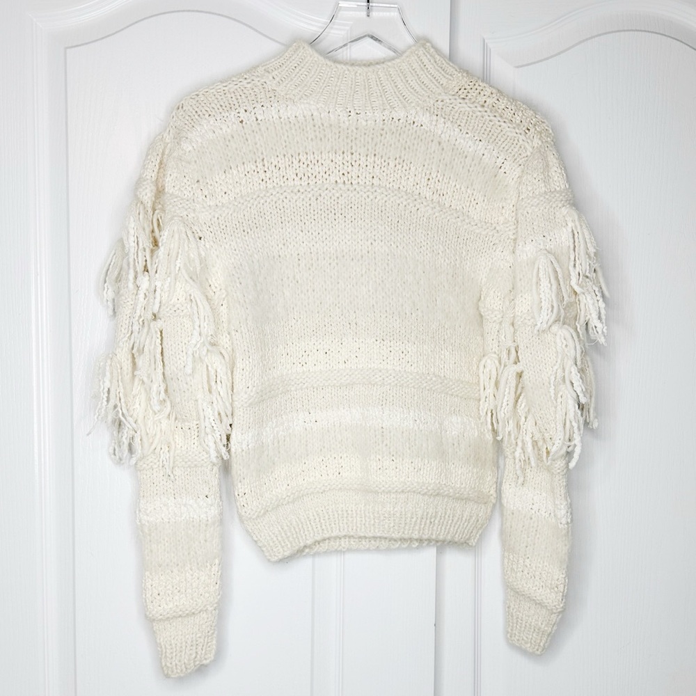 Ulla Johnson Delma Fringe Pullover Sweater Cream Ivory Tassel Knit Size P / XS - Picture 5 of 16